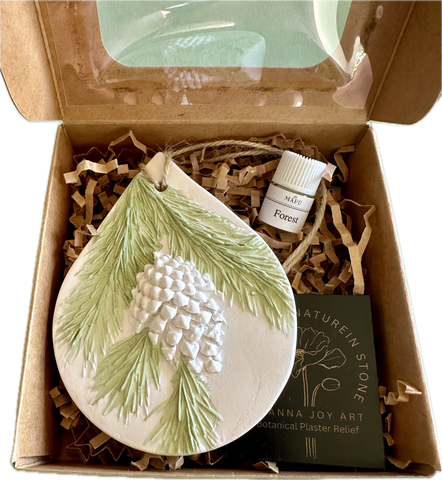 Hand Painted & Pine Cone Diffuser/Oil  Gift Set